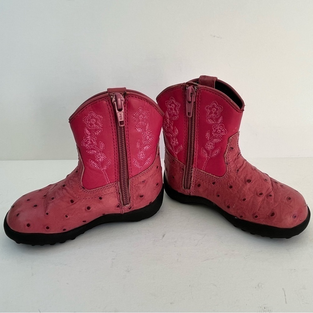 Roper Cowgirl Cowboy Pink Boots Zipper Side Close Little Girls Size 6 Western - Picture 2 of 9